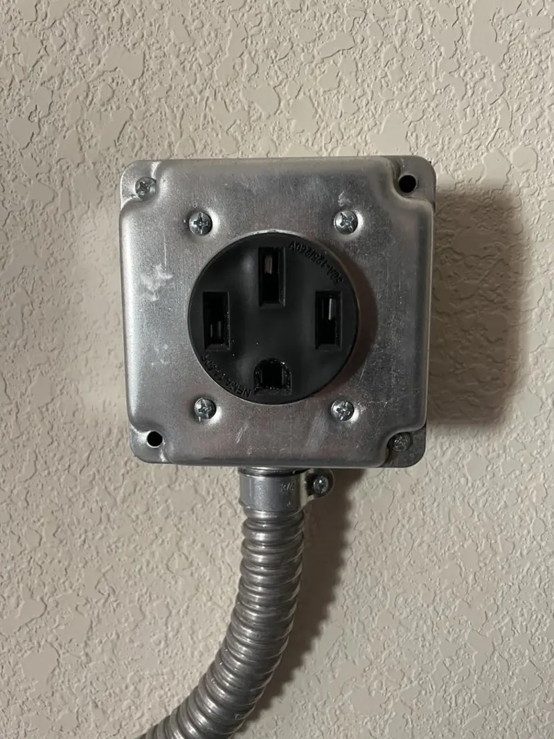 NEMA 14-50 outlet installed for Smart Home Electrical in Wall